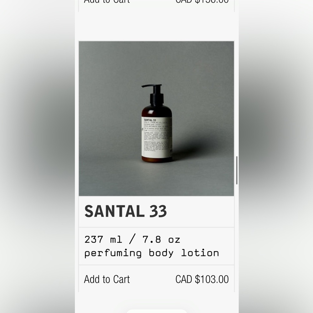 Le Labo Santal 33 Body Lotion -  new & unused